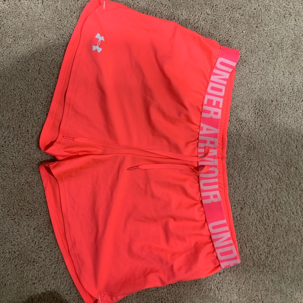 hot pink under armour workout shorts